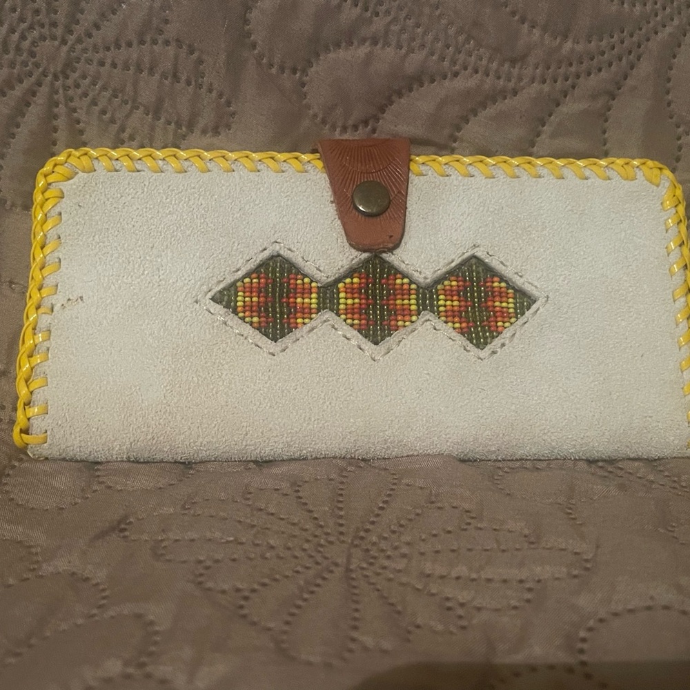 Old leather and beaded wallet!